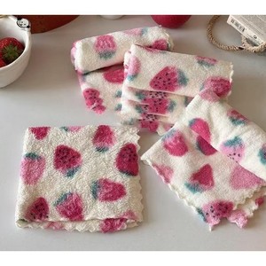 Strawberry Pattern Kitchen Towel 30x30cm <b>Square</b> Absorbent For General Use - Product Image 1