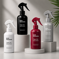 Bouteille pulvérisateur à gâchette en plastique PET 300 ml avec logo personnalisé, finition givrée brillante, pour soins capillaires, vaporisateur à fine brume, flacon cosmétique vide pour soins de la peau
