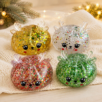 Coffret Mystère de Noël Squishy Bun – Jouet Anti-Stress Super Rebondissant, Extensible, Pailleté, à Remontée Lente, Surprise et Apaisant pour l'Anxiété