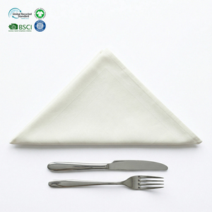 Serviettes en satin de coton blanc de qualité supérieure, 20x20 pouces, tissu lourd, pour mariages, réceptions et centres de conférences - Product Image 1