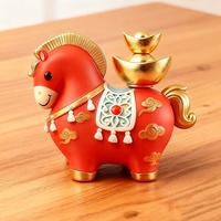 Figurine PVC personnalisée Cheval du Zodiaque, Ornement de dessin animé pour le Festival du Printemps, Boîte mystère 3D stéréo porte-bonheur, Motif nuage en époxy