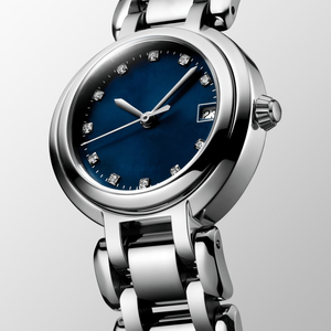 Montre mécanique automatique pour femme avec index en diamant, affichage de la date, bracelet en acier inoxydable Longinesing - Product Image 1