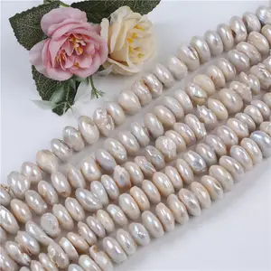 16-17mm Natural Real Peals Baroque Coin Pearl Strand Loose Pearls For Making Jewelry