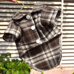 Qbellpet produttore all'ingrosso estate camicia per animali in stile britannico Plaid canottiera vestiti per cani di piccola taglia Chihuahua camicie per cuccioli - Product Image 6