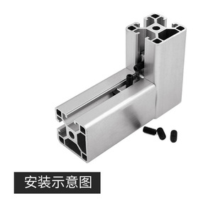 ตัวเชื่อมมุมรูปตัว L สำหรับโปรไฟล์อะลูมิเนียม พร้อมระบบยึดในตัว สำหรับสายการประกอบอุตสาหกรรม สีเงินอะโนไดซ์ - Product Image 2