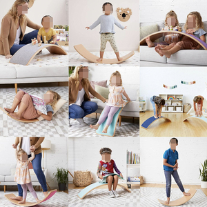 Vente en gros Planche d'équilibre en bois multifonctionnelle Entraîneur d'entraînement pour adultes Wobble Fitness Beam <span class=keywords><strong>Surf</strong></span> Jeu Montessori Jouet en bois pour enfants - Product Image 5