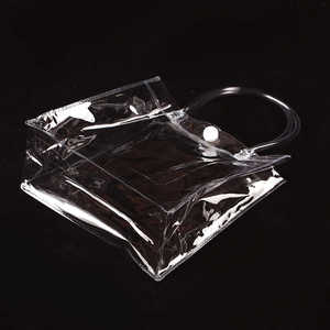 Túi xách nhựa PVC trong suốt tái chế, họa tiết hoa nhựa trong suốt, dùng làm quà cưới, túi mua sắm, túi xách tay cho siêu thị, dùng để đóng gói - Product Image 5