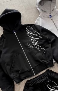 Conjunto de Sudadera con Capucha y Pantalones Cortos de Primavera para Hombre, 2 Piezas, Chándal de Terciopelo con Cremallera Bordada Personalizada y Pantalones Cortos Holgados - Product Image 2