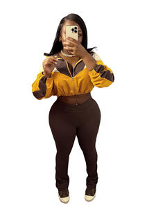 เสื้อแจ็กเก็ตสองชิ้นเอวสูงสำหรับผู้หญิงเสื้อผ้า2025จับคู่สี - Product Image 2