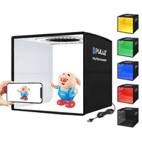 18% OFF PULUZ 25センチメートルFolding Portable Ring Light Photo Lighting Studio Shooting TentとBox 12 Colors Backdrops