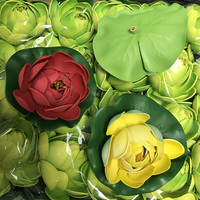 Lotus de fleurs artificielles décoratives de fleur de Lotus d'EVA de 10cm pour l'aménagement d'étang