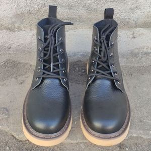 Top Cow Leather Handmade Waterproof Ankle Boots Retro Style Lace-Up Closure Outdoor Riding Men's Shoes Winter Summer - Product Image 4