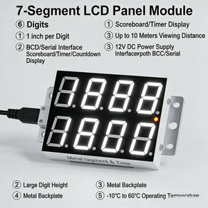 Module d'écran LCD TFT IPS à 7 segments personnalisé, alimentation 12V CC, distance de vision de 10 mètres, luminosité de 500 nits pour tableau de scores électronique - Product Image 1