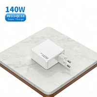 Chargeur mural rapide 140W GaN PD QC3.0 USB-C pour ordinateurs portables, tablettes et écouteurs Android – Nouvelle arrivée 2026