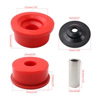 Juego de Bujes y Soportes de Poliuretano de Alta Resistencia para Diferencial de Doble Montaje, Estándar para BMW F8X M2 F80 M3 F82 F83 M4 BUS060-RD-2+FDJ-247-BK