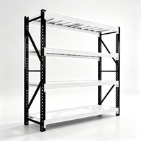 Étagère de rangement noire et blanche avec vis, hauteur réglable, étagères supplémentaires disponibles