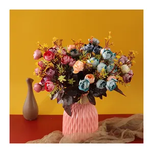 Hot Selling Indoor Silk Modern Design Artificial Flower Decorative Customized Cheap Rose Bud