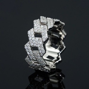 <span class=keywords><strong>Anillo</strong></span> Cubano de Plata 925 Chapado en Platino y Oro Rosa para <span class=keywords><strong>Hombre</strong></span>, Estilo Hip Hop, con Incrustaciones de Moissanita VVS, Certificado por GRA, Joyería de Moissanita - Product Image 4