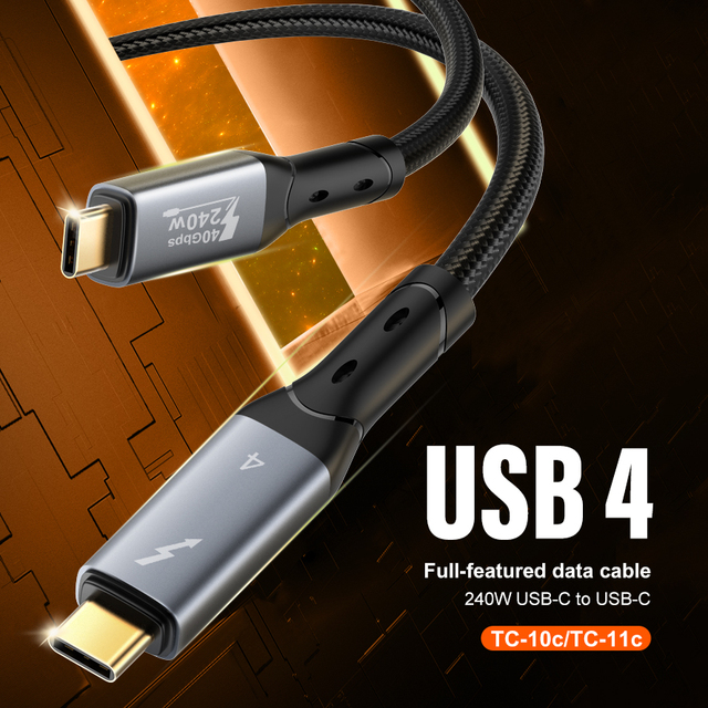 LDNIO TC11C USB4.0 Type-C to C Cable 240W PD 40Gbps 8K Video E-Marker Chip Braided Cable New Design Factory Price CE ROHS
