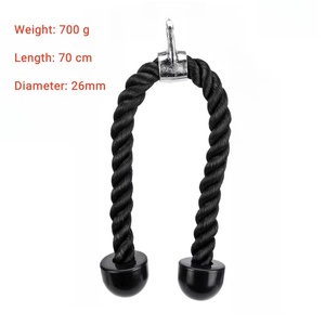 Hochwertiges Doppelgriff-Nylon-Trizeps seil Schwarzes Fitness studio Übung Fitness ausrüstung Gummi material Trizeps Pull-Down-Seil