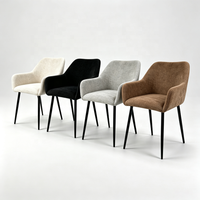 Chaise de salle à manger moderne en tissu texturé doux, fauteuil de salle à manger pour la maison, la cuisine et les restaurants – Offre spéciale