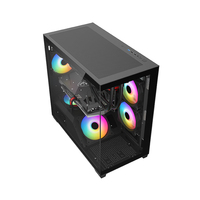 Caja de PC para Juegos Panorámica M-ATX, Vista Completa de 270 Grados, Vidrio Templado, Compatible con Refrigeración por Agua de 360 mm y GPU de 420 mm