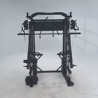 Rack de Squat Professionnel en Acier pour Usage Domestique, Équipement de Gym Cage Power Rack Smith Machine avec Pile de Poids 75kg*2 pour Musculation Bras Unisexe