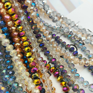 Cuentas de Vidrio Facetadas de Cristal Rondelle de 3 mm, 4 mm, 6 mm, 8 mm y 10 mm, Color Dorado, Morado y Azul, Electrochapadas en Color Metálico, para la Fabricación de Joyas - Product Image 5