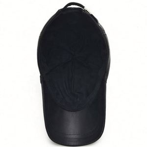 Gorra de Béisbol de Cuero Genuino Negro, 6 Paneles, para Hombre y Mujer - Product Image 6