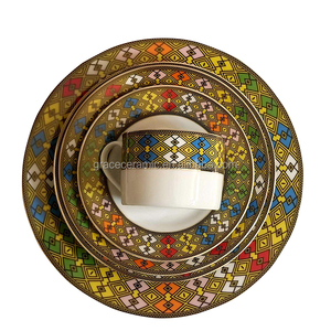 Jebena reréglable <span class=keywords><strong>en</strong></span> porcelaine éthiopienne, assiettes de dîner personnalisées, avec Logo, 7.5 pouces, 10.5 pouces, bon marché - Product Image 2