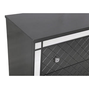 Glam Contemporary 2 <b>Drawer</b> Nightstand With Mirror Plating Tapered Legs Gray Finish Bedroom <b>Storage</b> <b>Drawers</b> - Product Image 3