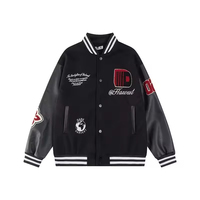 Blouson universitaire pour homme style hip-hop OEM, avec logo personnalisé brodé, imperméable, tissé, épais, hiver, fermeture éclair, décontracté