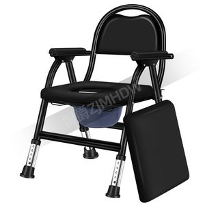Chaise de toilette pour personnes âgées, chaise de toilette portable avec coussin de siège et design pliable, utilisation hospitalière - Product Image 1