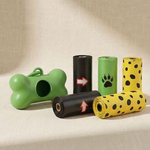 Degradable PE Pet Poop Bag Customized Color Printing Logo Smell <b>Compostable</b> Leak-Proof Eco-friendly with Dispenser - Product Image 1