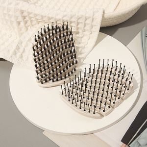 Ensemble de brosses à cheveux en plastique personnalisées, peigne de coiffure pour paume d'ange, peigne à cheveux haut creux, manche en ABS, poils pour massage capillaire - Product Image 2