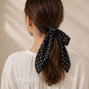Pañuelo Cuadrado de Algodón Personalizado con Estampado de Lunares a una Cara, Pañuelo para el Cuello de Mujer, Diadema, Accesorio para el Cabello - Product Image 4
