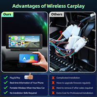 Écran CarPlay sans fil pour voiture, écran CarPlay portable et Android Auto de 6.86 pouces, écran de voiture avec navigation par caméra arrière 1080P