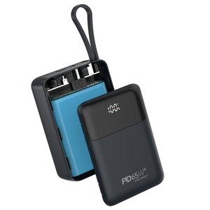 Chargeur rapide 5W PD, batterie externe 20000mAh Li-Polymère, câble intégré, écran LED, technologie GaN, chargeur rapide 2-en-1, compatible avec les ordinateurs portables - Product Image 2