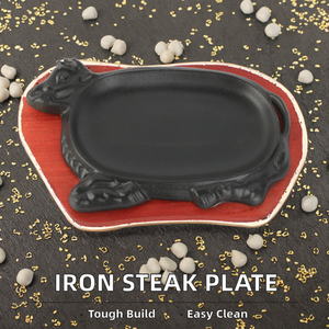 Plato <span class=keywords><strong>de</strong></span> carne <span class=keywords><strong>de</strong></span> hierro fundido <span class=keywords><strong>de</strong></span> alta calidad con plato pequeño <span class=keywords><strong>de</strong></span> madera <span class=keywords><strong>para</strong></span> sartenes Premium <span class=keywords><strong>de</strong></span> hospitalidad - Product Image 2