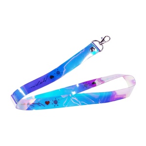 Wholesale clear Custom Logo Pattern PVC Phone Short Lanyard Keychain Holographic Soft Pvc Lanyard