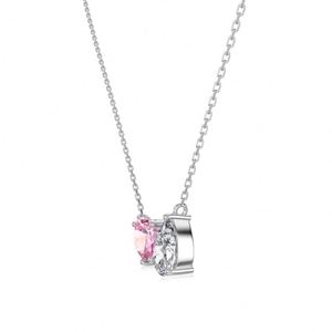 Colliers pendentifs Dylam Trendy Design Jewelry Fine Fashion en argent 925 plaqué rhodium avec chaîne à maillons et double zircone 5A - Product Image 2