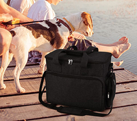 Sac de transport pour chien OEM, imperméable, avec organisateur multi-poches, 2 contenants pour nourriture, 2 bols pliables pour le travail