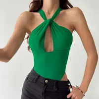 WY7999 קיץ חדש הגעה סקסי של הילדה bodysuits הלטר צוואר בגד גוף מוצק
