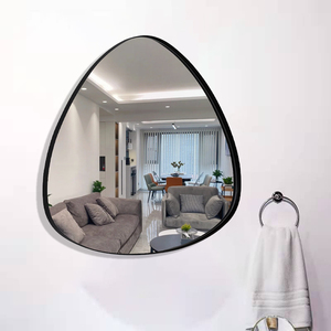 Miroir de table de luxe pour entrée, miroir de maquillage vintage en métal, miroirs de salle de bain d'hôtel, cadre en métal noir et or - Product Image 2