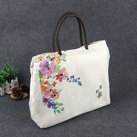 Sacs fourre-tout en toile avec logo personnalisé imprimé, sacs vierges en coton blanc pour sublimation, sacs de shopping en toile réutilisables avec logos