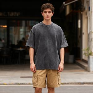 เสื้อยืดโอเวอร์ไซส์ลายกราฟิกสตรีทแวร์ TKAN587D พิมพ์ลายตามสั่ง เสื้อผ้าผู้ชายแบบเปล่า ล้างสีแบบแอซิดวอช ผ้าฝ้าย 100% เนื้อหนา - Product Image 1