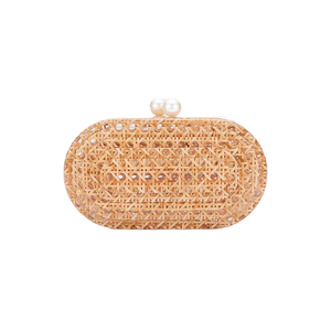 Bolso de Mano de Acrílico y Ratán para Mujer, con Cadena y Correa Cruzada, para Fiestas, Bodas, Verano, Alta Calidad, Duradero y Ecológico - Product Image 1