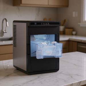 Máquina de Hielo Portátil de Sobremesa, 22 Libras Diarias, Autolimpiable, con Cajón de Acceso, Cubos Cuadrados Grandes, Acero Inoxidable, Eléctrica para Cocina - Product Image 2