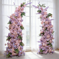 Arche florale artificielle violette en promotion pour mariages, inaugurations, événements, centres commerciaux, hôtels et décorations de cérémonie