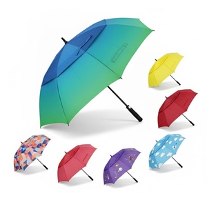 Semi-Automatic Open Pongee Straight Golf <b>Umbrella</b> with Travel Storage Sleeve Compact Portable for Golfers Men Women - Product Image 6